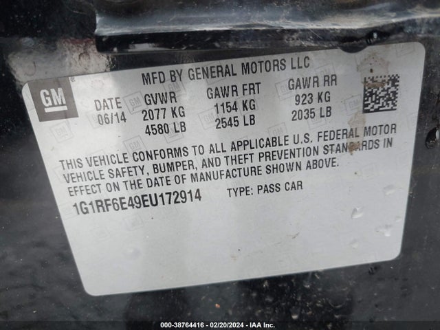 Chevrolet Volt 2014 1G1RF6E49EU172914 Image 9