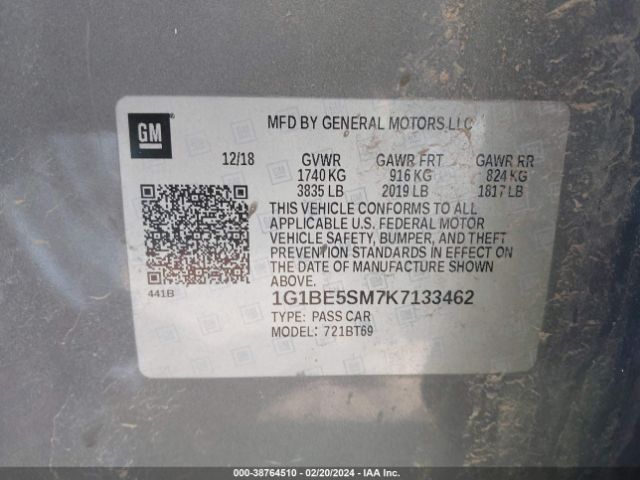 1G1BE5SM7K7133462 Chevrolet CRUZE LT