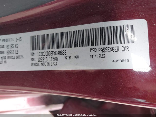 1C3CCCDG6FN648682 Chrysler 200 S