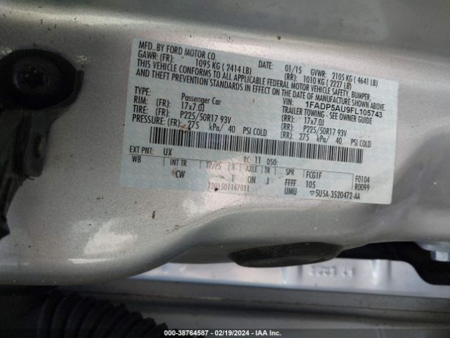 1FADP5AU9FL105743 Ford C-max Hybrid Se