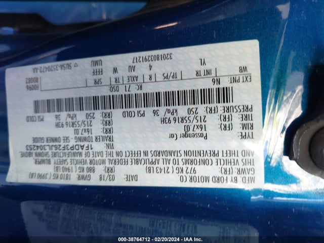 Ford FOCUS SE 2018 1FADP3F26JL304253 Image 9