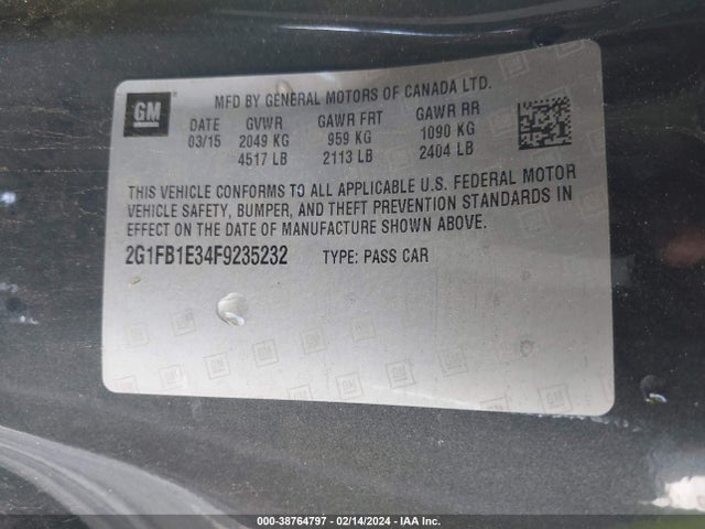 Chevrolet Camaro 2ls 2015 2G1FB1E34F9235232 Image 9