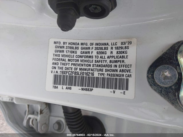 Honda Civic Sport 2020 19XFC2F85LE016216 Image 9