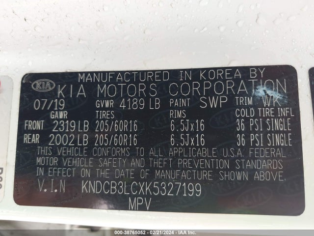 KIA NIRO LX 2019 KNDCB3LCXK5327199 Image 9