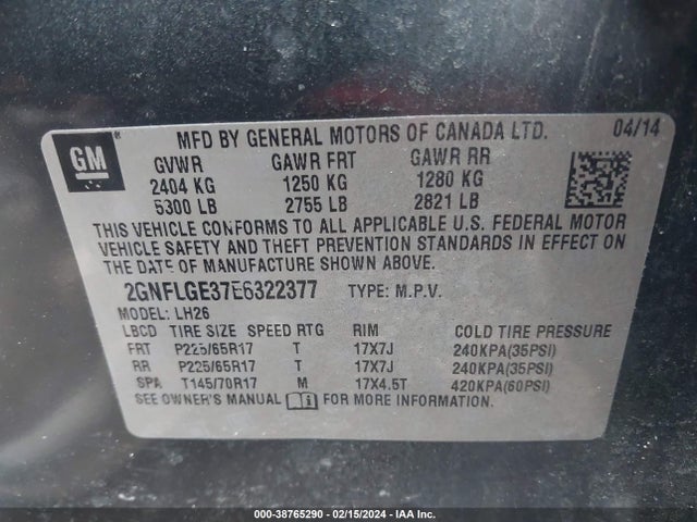 Chevrolet Equinox 2lt 2014 2GNFLGE37E6322377 Image 9