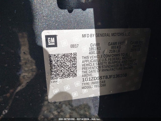 Chevrolet MALIBU LT 2018 1G1ZD5ST8JF136108 Image 9