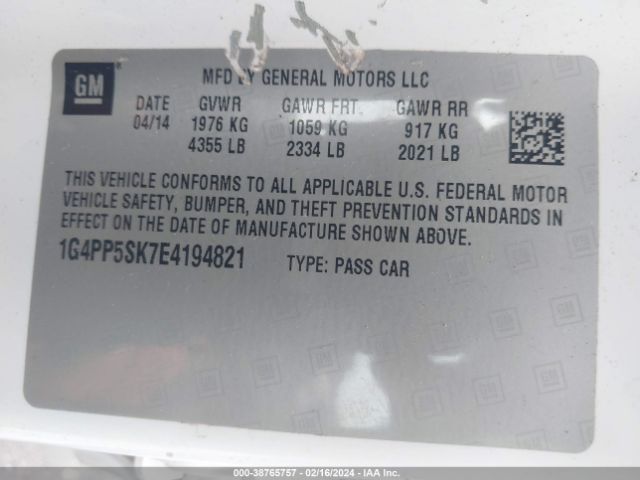 1G4PP5SK7E4194821 Buick Verano