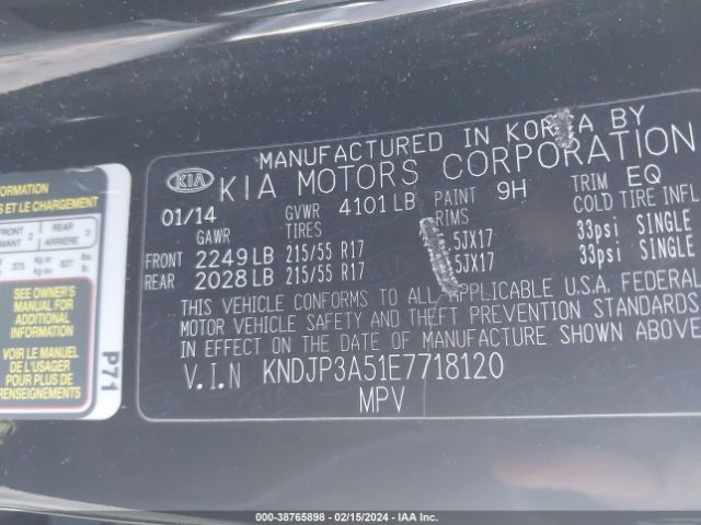 KNDJP3A51E7718120 KIA SOUL +
