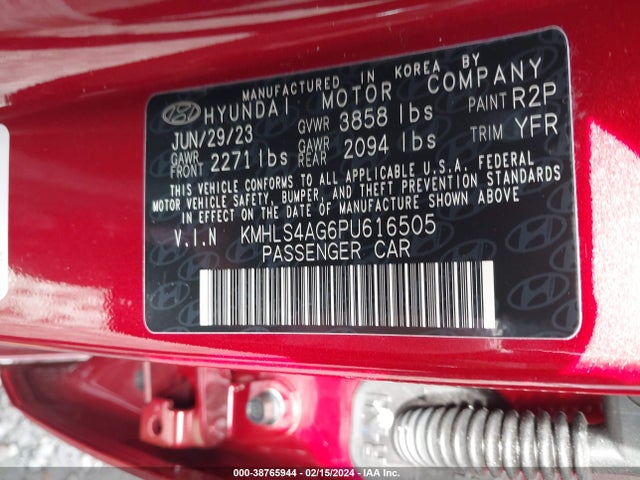 2023 HYUNDAI ELANTRA SEL VIN: KMHLS4AG6PU616505