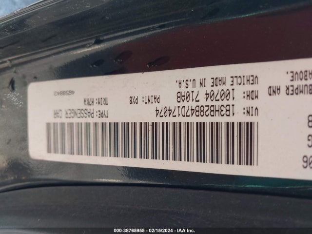 2007 DODGE CALIBER VIN: 1B3HB28B47D174074