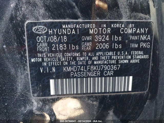 Hyundai ELANTRA SE 2019 KMHD74LF8KU790367 Image 9