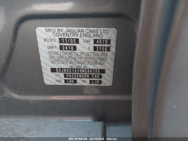 2006 JAGUAR X-TYPE SAJWA51A16WE86355 Photo 8