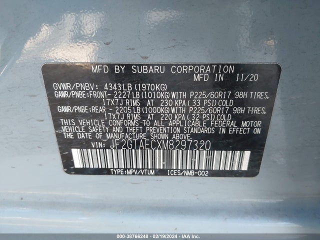 Subaru Crosstrek Premium 2021 JF2GTAECXM8297320 Image 9