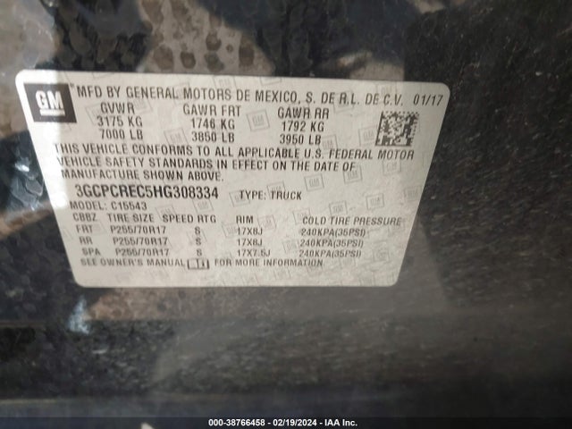 Chevrolet Silverado 1500 1lt 2017 3GCPCREC5HG308334 Image 9
