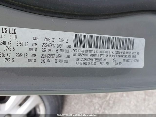 3C4PDCAB0KT858885 Dodge Journey Se Value Package