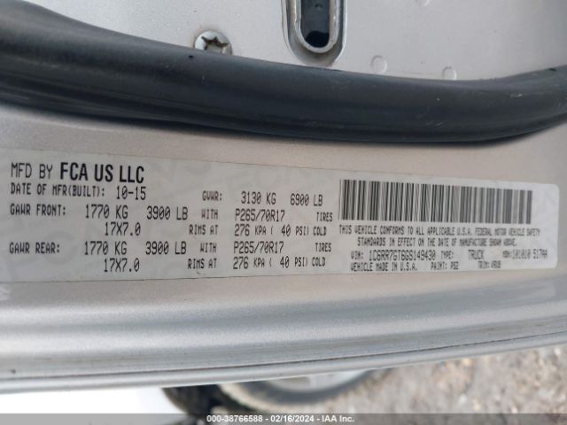 1C6RR7GT6GS149430 RAM 1500 Slt