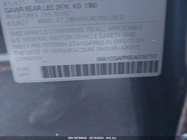 WA1CGAFP6EA038797 Audi Sq5 3.0t Premium Plus