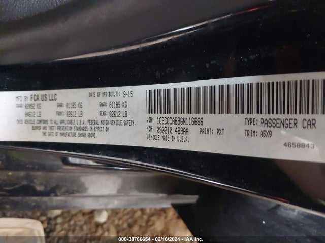 Chrysler 200 Limited 2016 1C3CCCAB8GN116666 Image 9