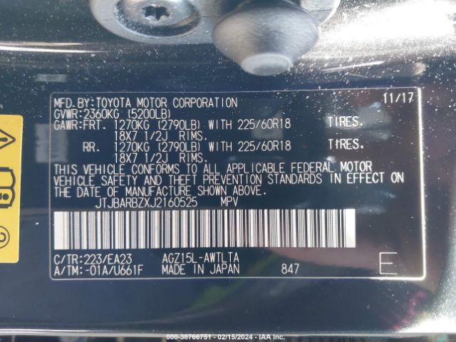 JTJBARBZXJ2160525 Lexus NX 300