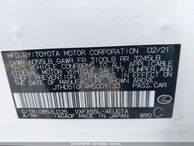JTHD51GF4M5009133 Lexus Ls 500