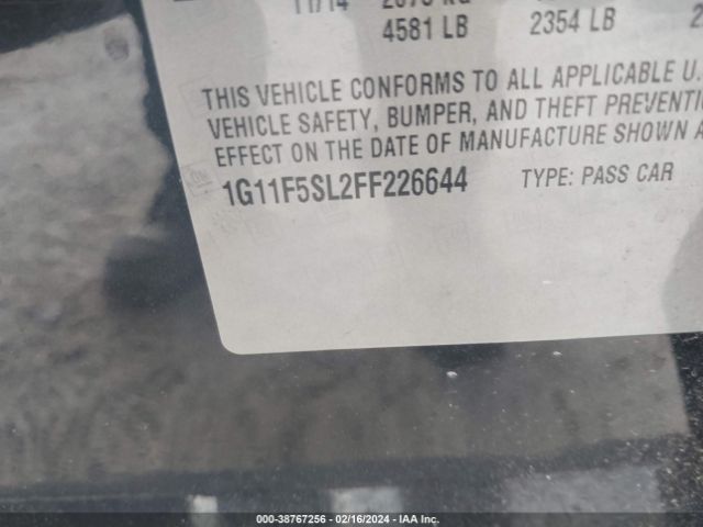 1G11F5SL2FF226644 Chevrolet Malibu 1lz