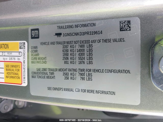 Chevrolet Tahoe 2wd Lt 2023 1GNSCNKD3PR319614 Image 9