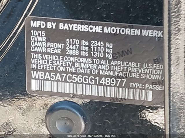 WBA5A7C56GG148977 BMW 528i Xdrive