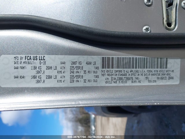 3C4NJDBB8JT396076 Jeep Compass Altitude 4x4