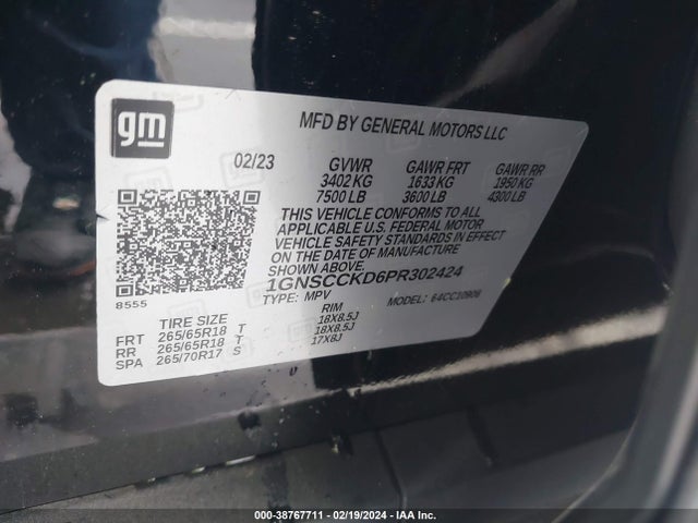 Chevrolet Suburban 2wd Lt 2023 1GNSCCKD6PR302424 Image 9