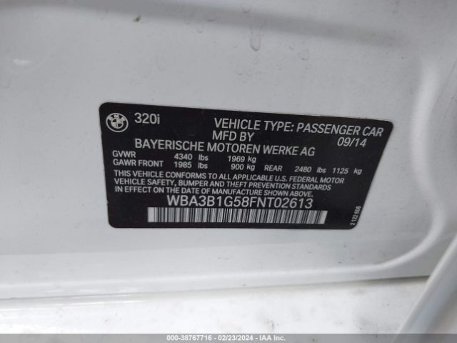 WBA3B1G58FNT02613 BMW 320i
