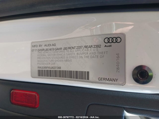 WAULMAF49JA031368 Audi A4 2.0t Tech Ultra Premium/2.0t Ultra Premium