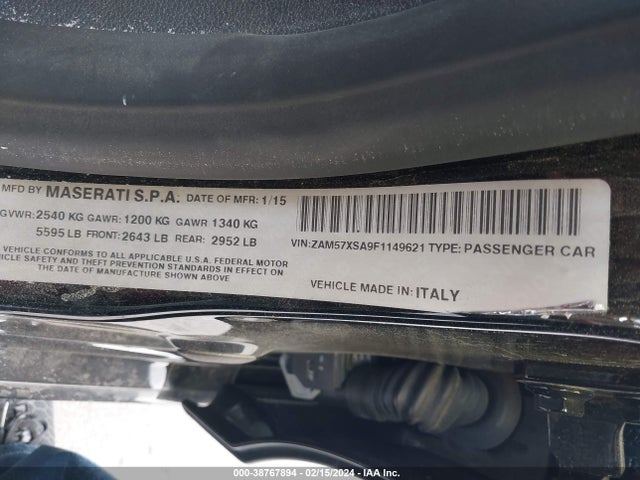 ZAM57XSA9F1149621 Maserati Ghibli