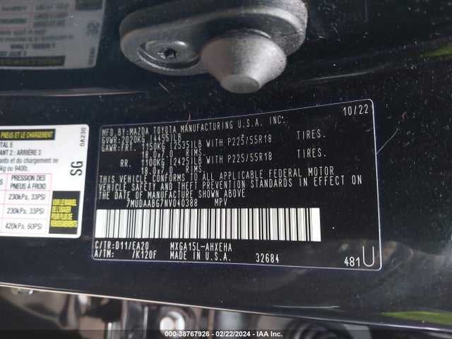 Toyota Corolla Cross Xle 2022 7MUDAABG7NV040388 Image 9