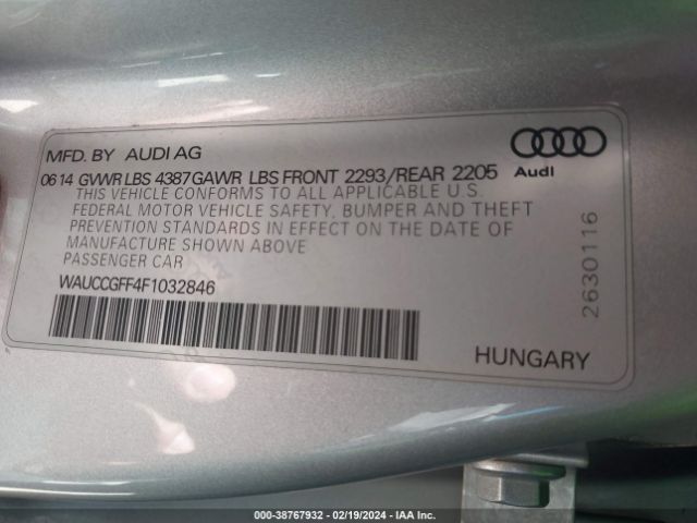 WAUCCGFF4F1032846 Audi A3 1.8t Premium