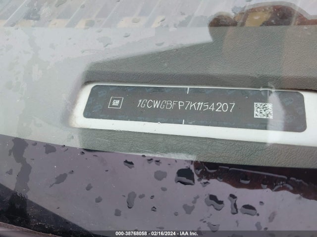 Chevrolet Express 2500 Work Van 2019 1GCWGBFP7K1154207 Image 9