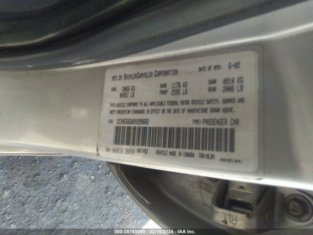 2002 CHRYSLER 300M VIN: 2C3HE66G02H299682