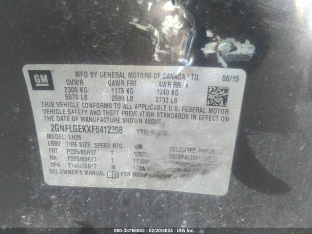 Chevrolet Equinox 2lt 2015 2GNFLGEKXF6412258 Image 9
