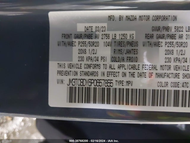 Mazda Cx-9 Carbon Edition 2023 JM3TCBDY6P0657855 Image 9