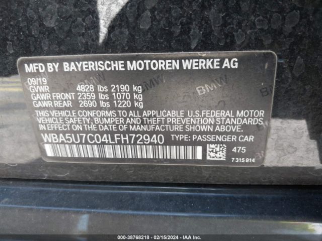 WBA5U7C04LFH72940 BMW 3 Series M340i