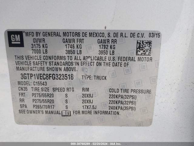 GMC Sierra 1500 Slt 2015 3GTP1VEC8FG323518 Image 9