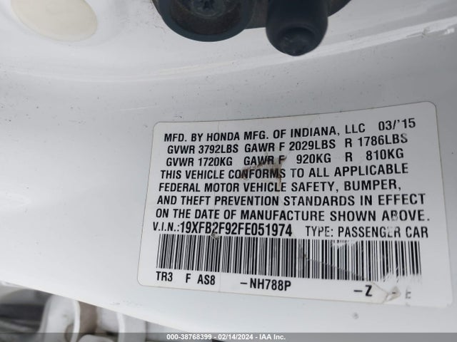 Honda Civic Ex-l 2015 19XFB2F92FE051974 Image 9