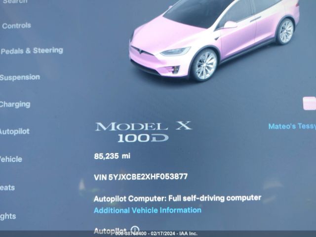 5YJXCBE2XHF053877 Tesla Model X 100d/75d/90d