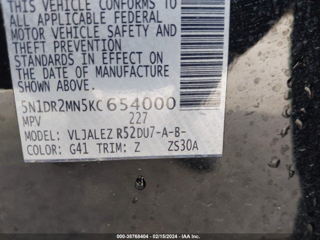 Nissan Pathfinder Sv 2019 5N1DR2MN5KC654000 Image 9