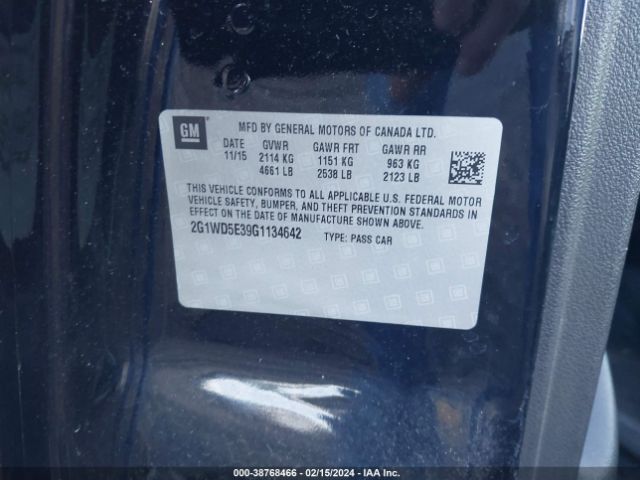 2G1WD5E39G1134642 Chevrolet IMPALA LIMITED POLICE