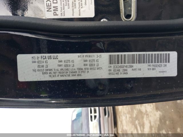 2C3CDXBG6FH812884 Dodge Charger Se