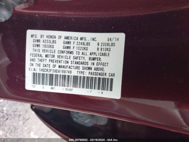1HGCR2F3XEA198749 Honda ACCORD LX