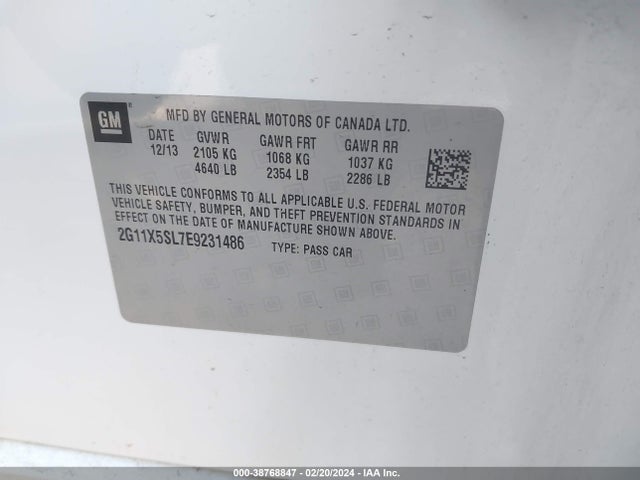 Chevrolet Impala 1fl 2014 2G11X5SL7E9231486 Image 9