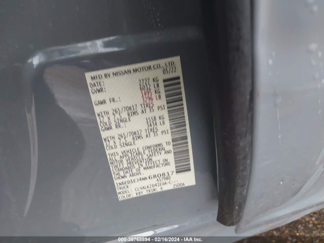 Nissan Frontier Pro-x 4x2 2022 1N6ED1EJ4NN680817 Image 9