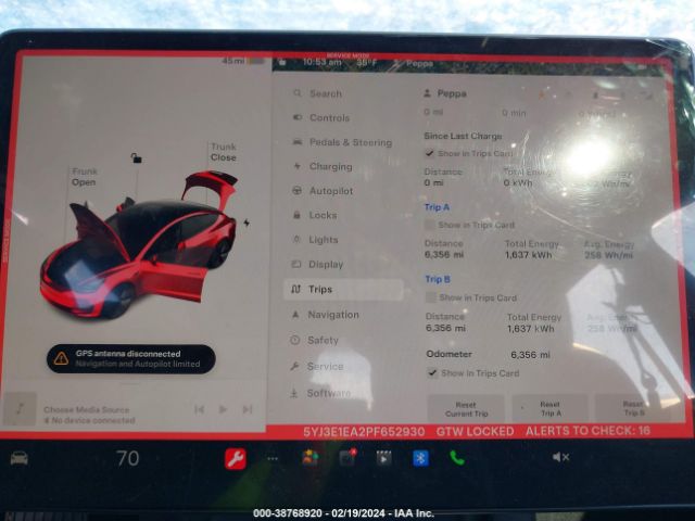 5YJ3E1EA2PF652930 Tesla Model 3 Rear-wheel Drive