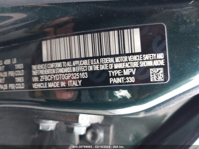 ZFBCFYDT0GP325163 Fiat 500x Lounge